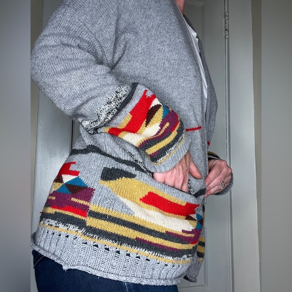 FATE by LFD Geometric Southwestern Boho Cardigan sz M - Picture 2 of 8